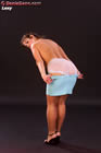 Voluptuous Secretary in See-Through Brief Panties